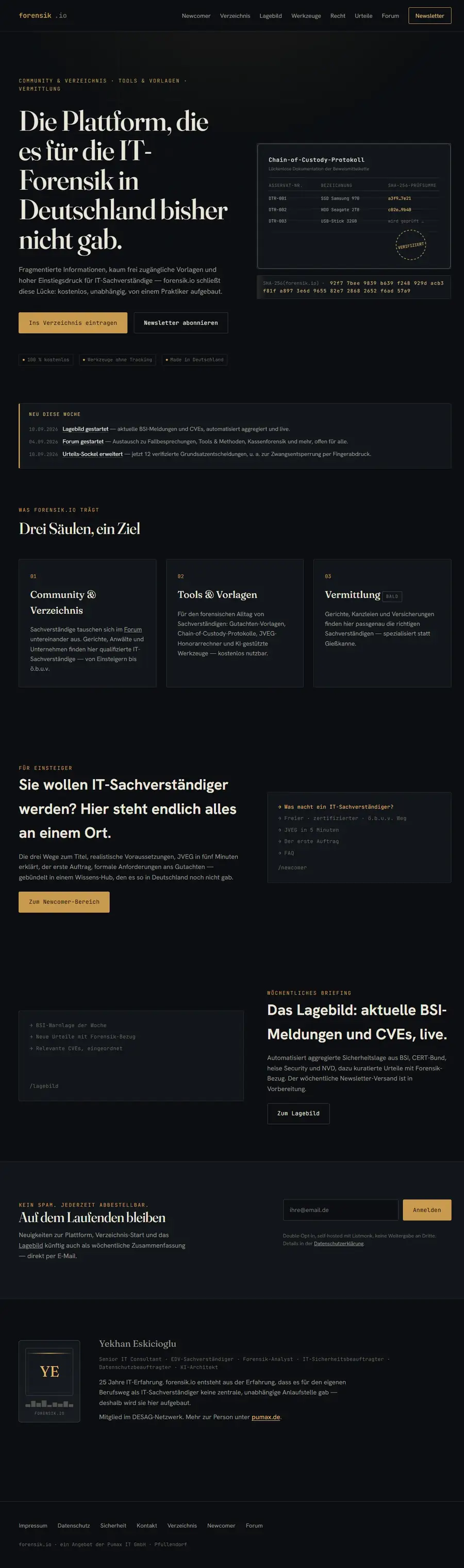 Website-Vorschau: forensik.io